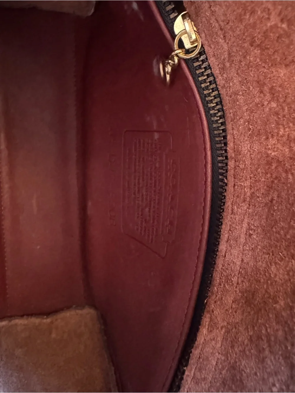 Coach Burgundy Leather Shoulder Bag with Gold Hardware